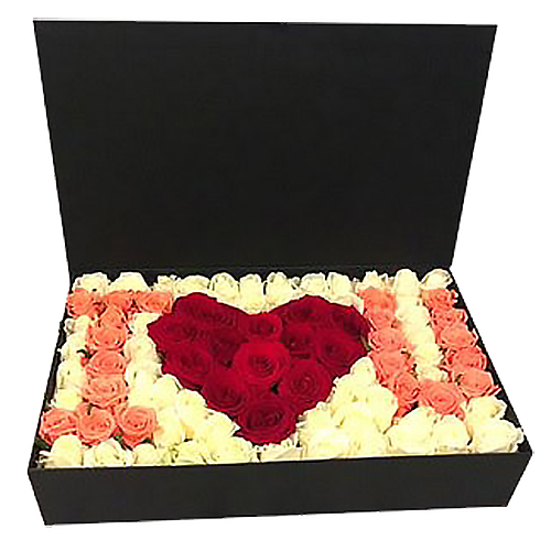 Фото товара 101 троянда в коробці "I love you" у Львові