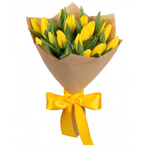 Фото товара 15 жовтих тюльпанів у Львові