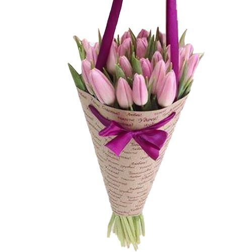 Фото товара 25 ніжно-рожевих тюльпанів у Львові