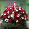 Фото товара 70 червоних троянд у кошику у Львові
