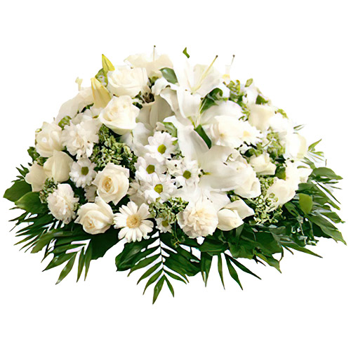 украшение на гроб, икебана из живых цветов «Букетик Львов»