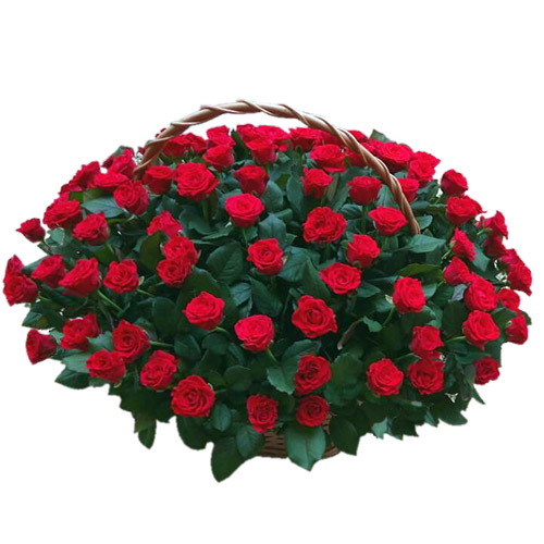 Фото товара Кошик 101 червона троянда у Львові