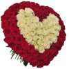 Фото товара Серце 101 троянда - червона і біла у Львові