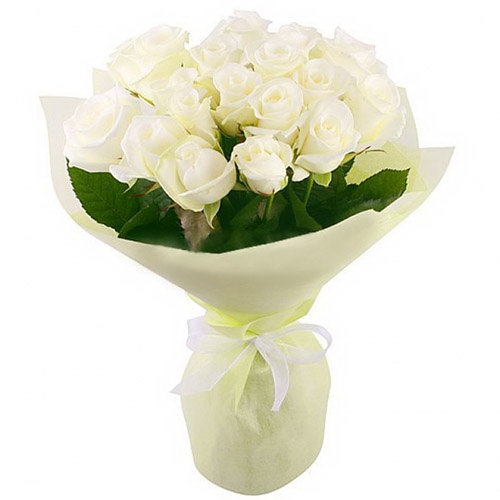 Фото товара 19 белых роз у Львові