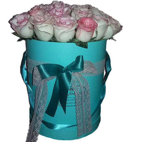Фото товара 21 элитная розовая роза в коробке у Львові