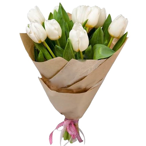 Фото товара 11 белых тюльпанов у Львові